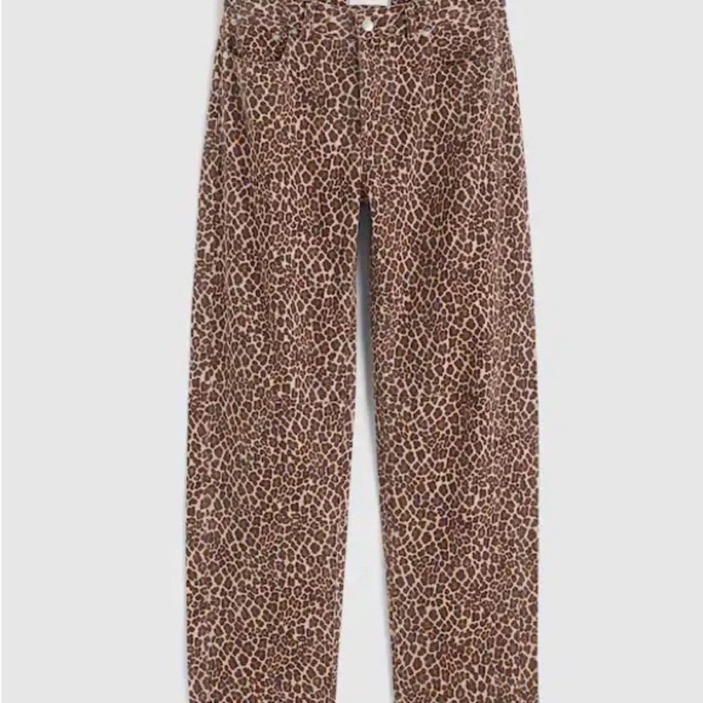 Madewell Leopard Print Barrel Jeans - Picture 3 of 11